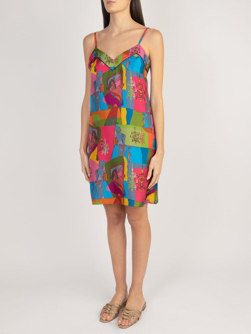Sans Tabù Slipdress pura seta “Specchio delle mie brame" - Dark Rose Acquista Ora