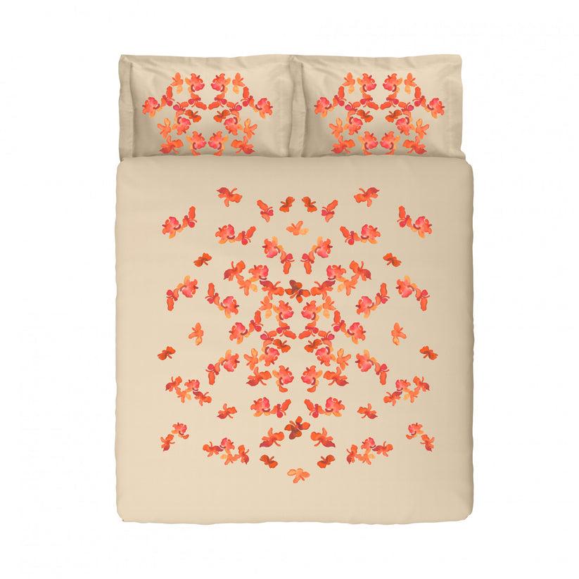 Sans Tabù Set letto ricamo farfalla con Copripiumino + Lenzuolo + Cuscini Sconto