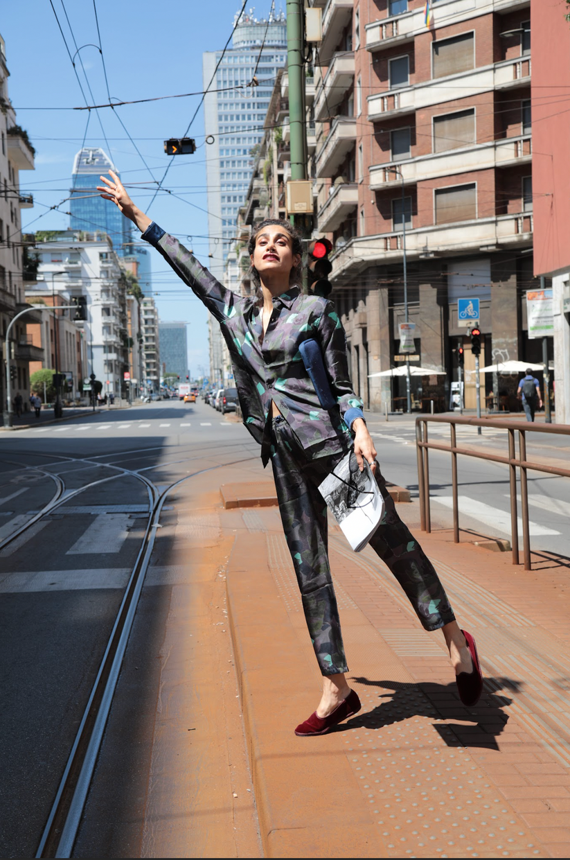 Sans Tabù Pantaloni lunghi in pura seta “Pillow Talk” – Dusk Qualità Garantita