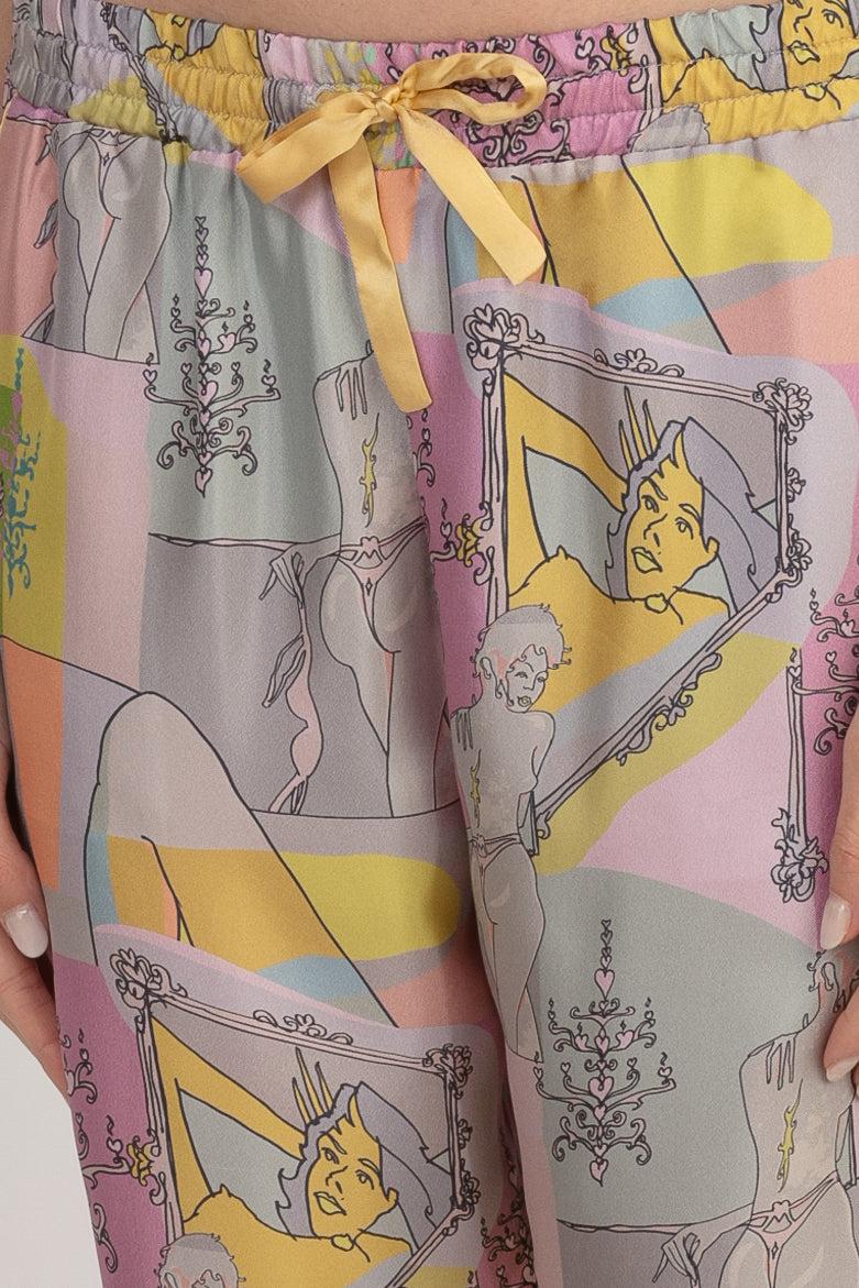 Sans Tabù Pantaloni lunghi in pura seta “Specchio delle mie brame” - Rose Negozi Online