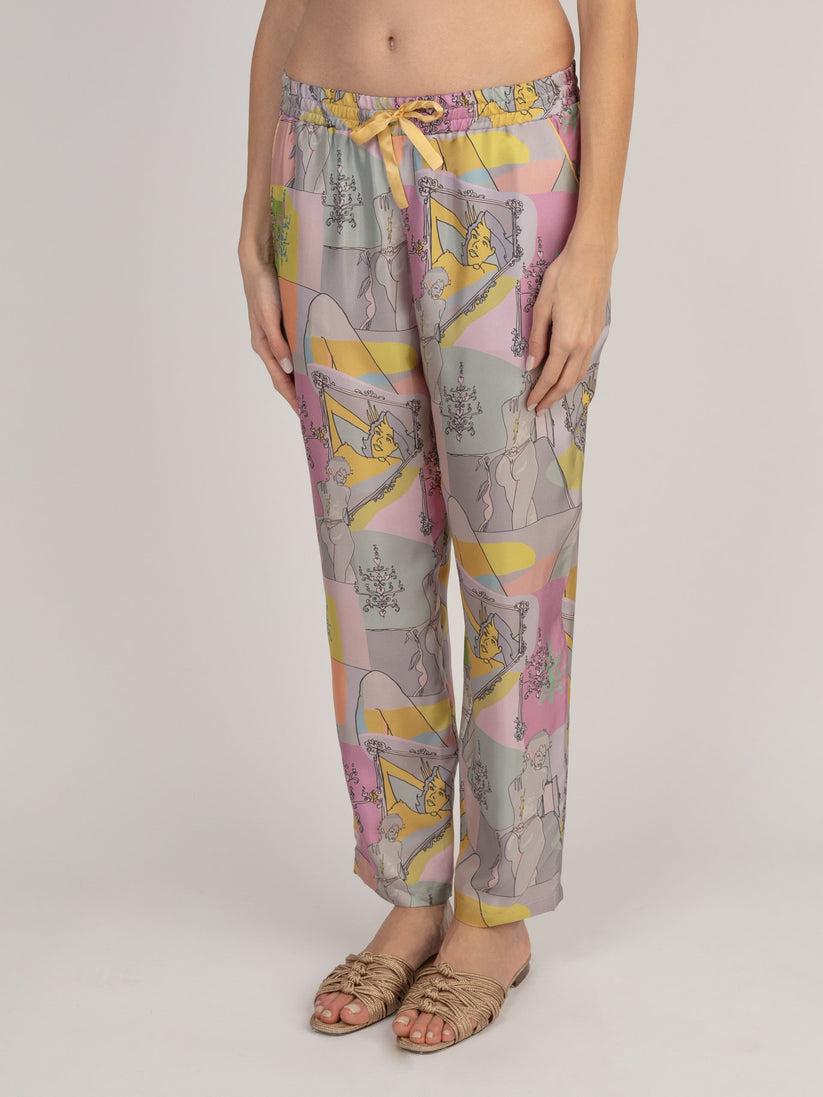Sans Tabù Pantaloni lunghi in pura seta “Specchio delle mie brame” - Rose Negozi Online