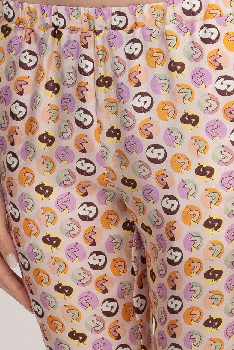 Sans Tabù Pantaloni lunghi in pura seta “Il Bacio Piccolo” - Nude Shopping Online