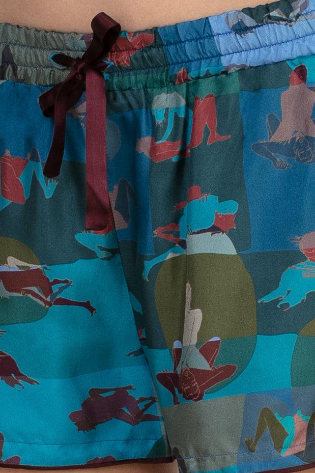 Sans Tabù Pantaloncini corti pura seta “L’amore” - Midnight Online