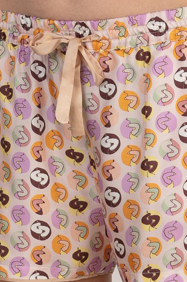 Sans Tabù Pantaloncini corti pura seta “Il bacio” - Nude Saldi