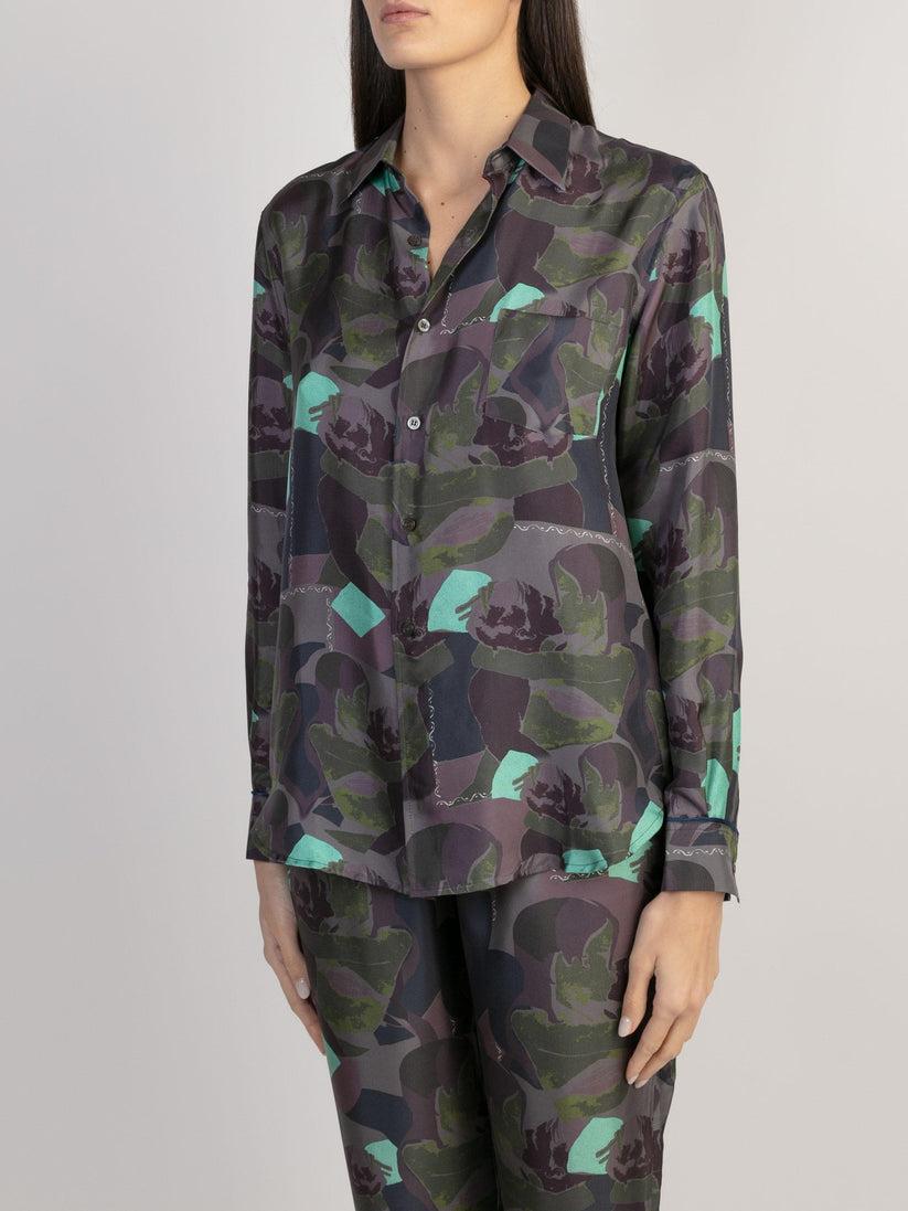 Sans Tabù Camicia in pura seta a maniche lunghe “Pillow Talk” – Dusk In Linea