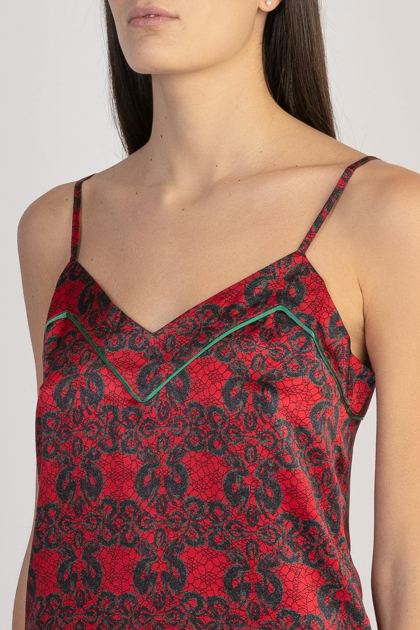 Sans Tabù Top spallino sottile pura seta “Enlace” - Lipstick Nuovo