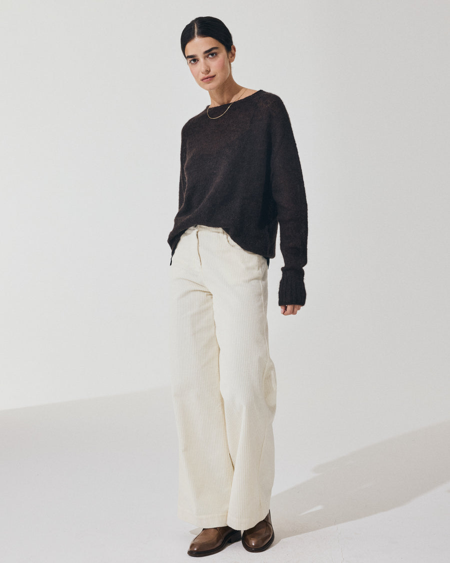 Scaglione BOAT NECK BOXY RAGLAN SEAMLESS EBANO Soddisfazione Garantita