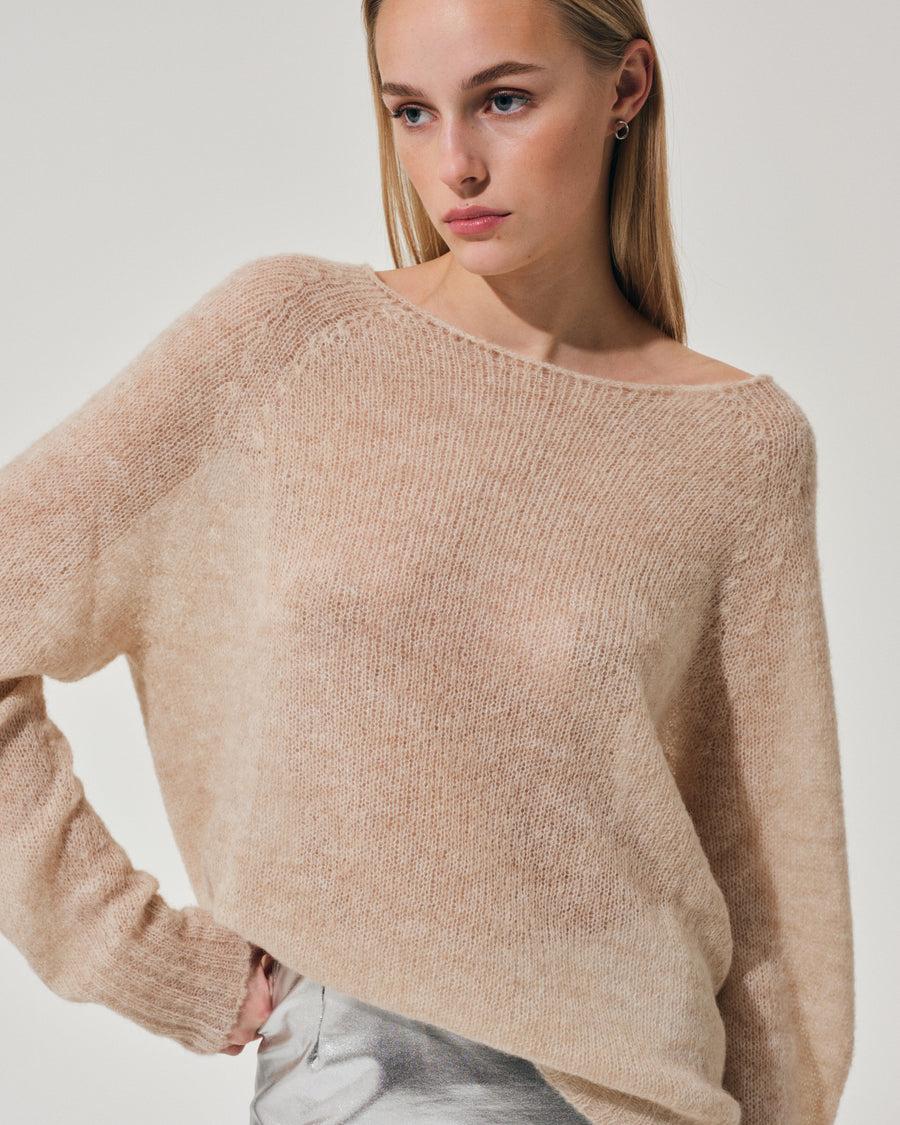 Scaglione BOAT NECK BOXY RAGLAN SEAMLESS SAND Acquista Ora