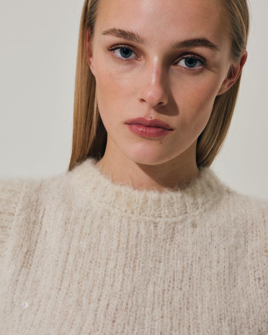 Scaglione GILET ROUND N. PAILLETTES MILK Consegna Veloce