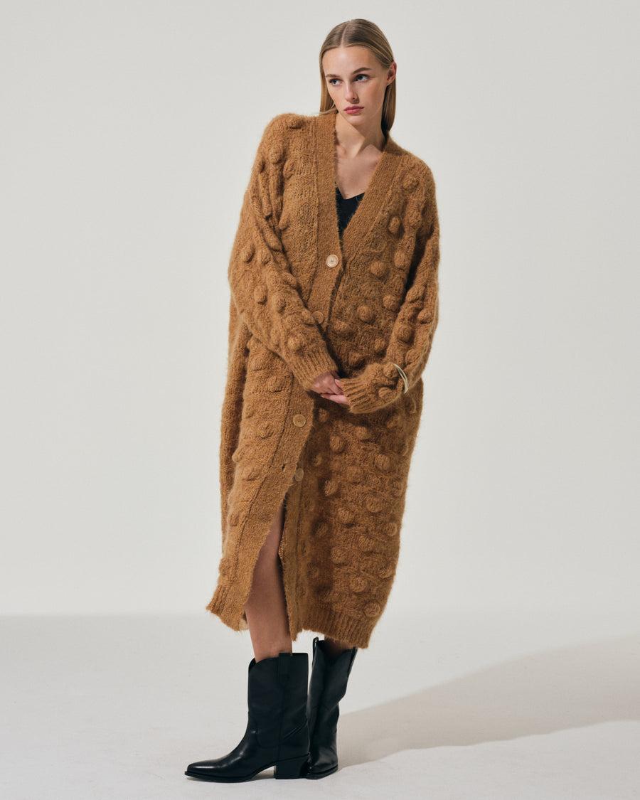 Scaglione COAT MAXY CARDIGAN OVER HAZELNUT STITCH CARAMEL Shopping Online