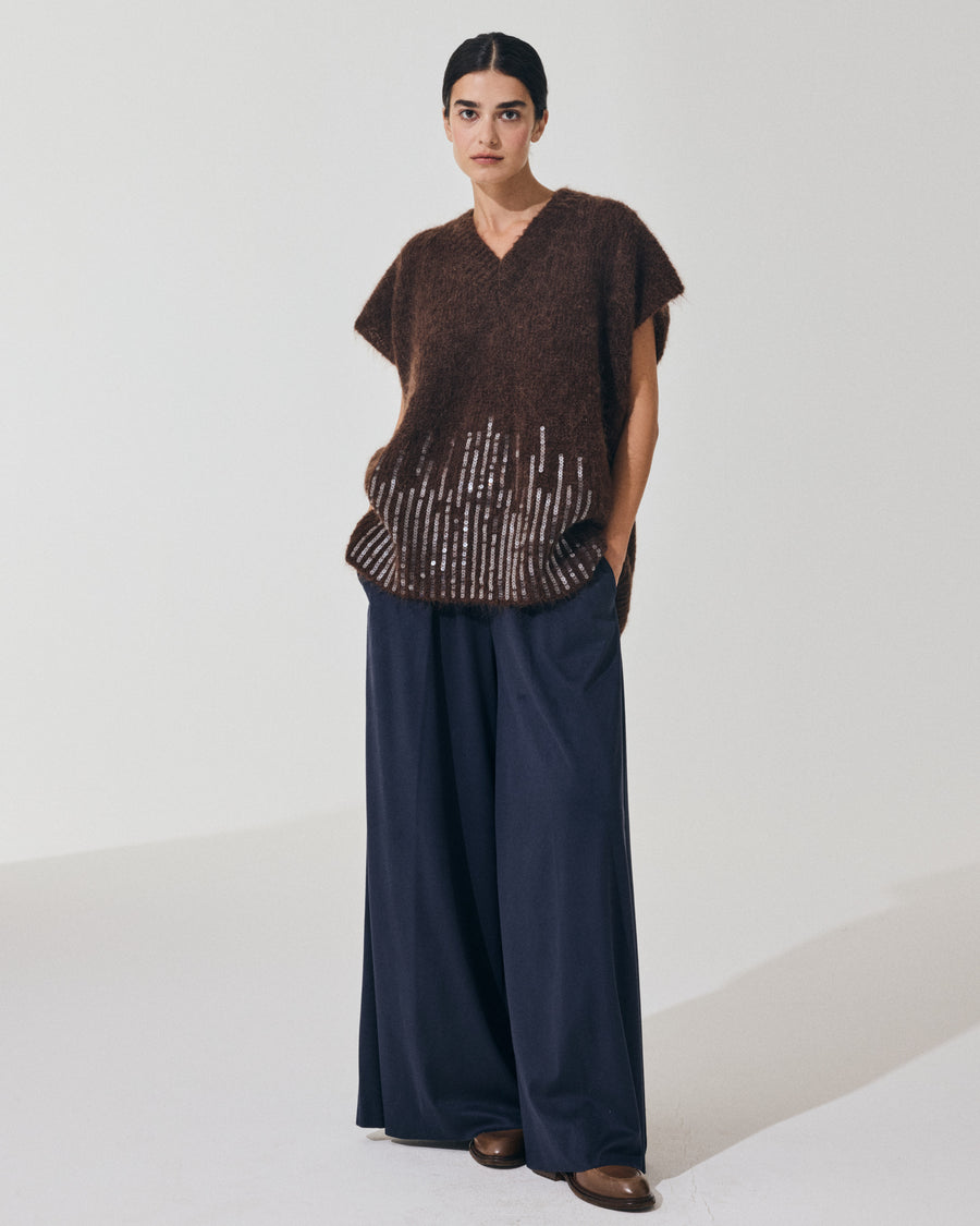 Scaglione PONCHO V PAILLETTES EBANO Affare Del Giorno