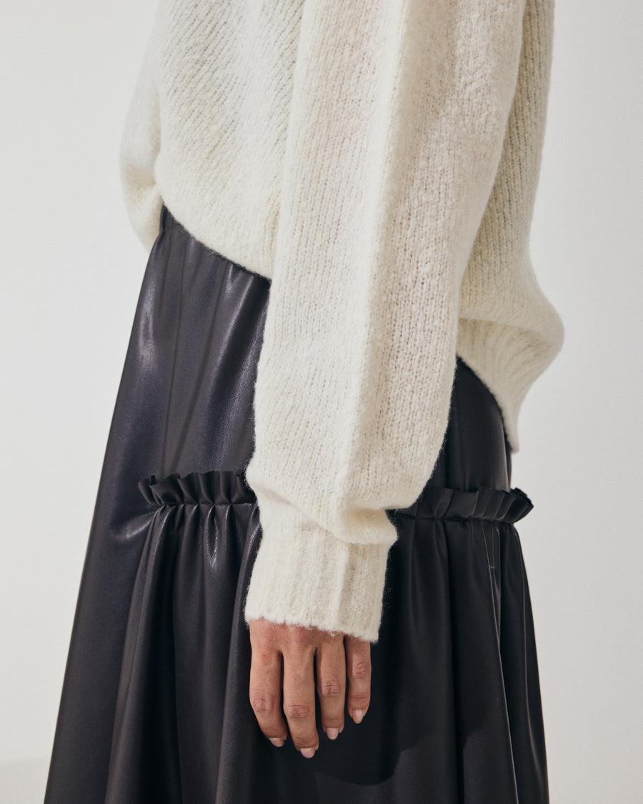 Scaglione TURTLE NECK OVER PUFFED CASHMERE MILK Economico