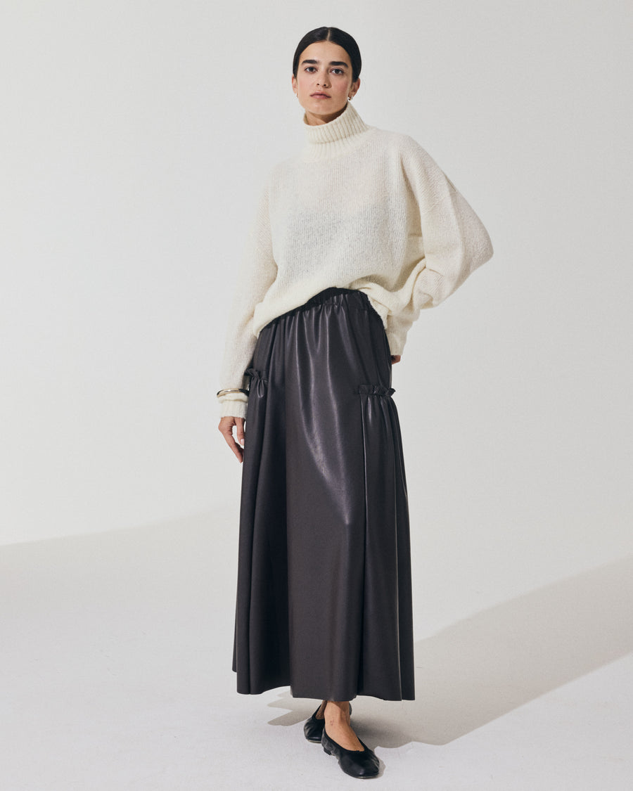 Scaglione TURTLE NECK OVER PUFFED CASHMERE MILK Economico