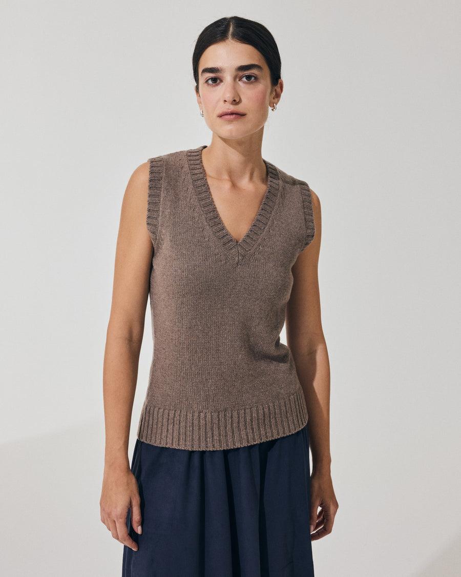 Scaglione GILET SOFT HYBRID CASHMERE TAUPE Online