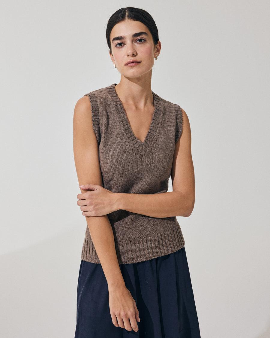Scaglione GILET SOFT HYBRID CASHMERE TAUPE Online