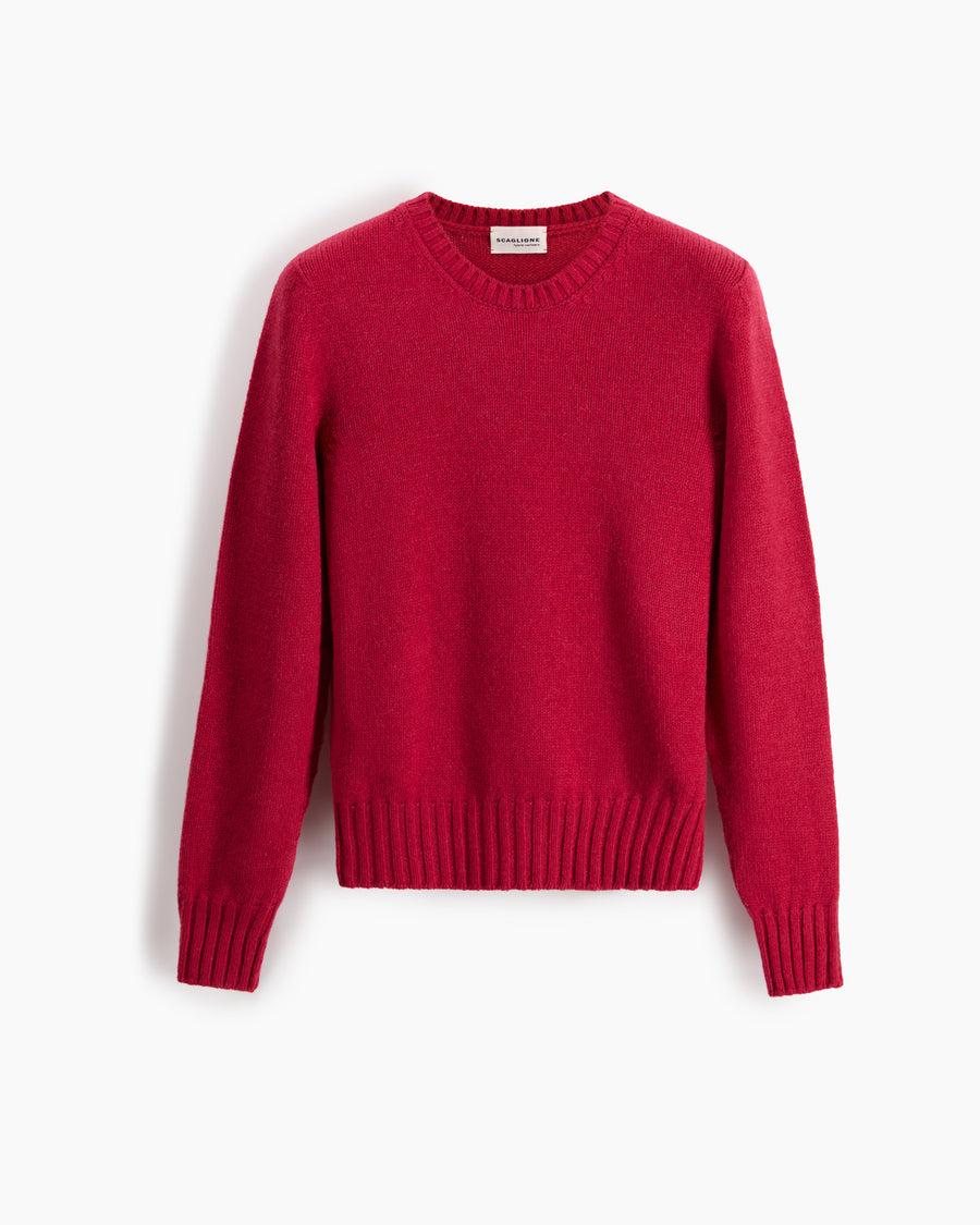 Scaglione ROUND NECK SOFT HYBRID CASHMERE MAGENTA In Vendita