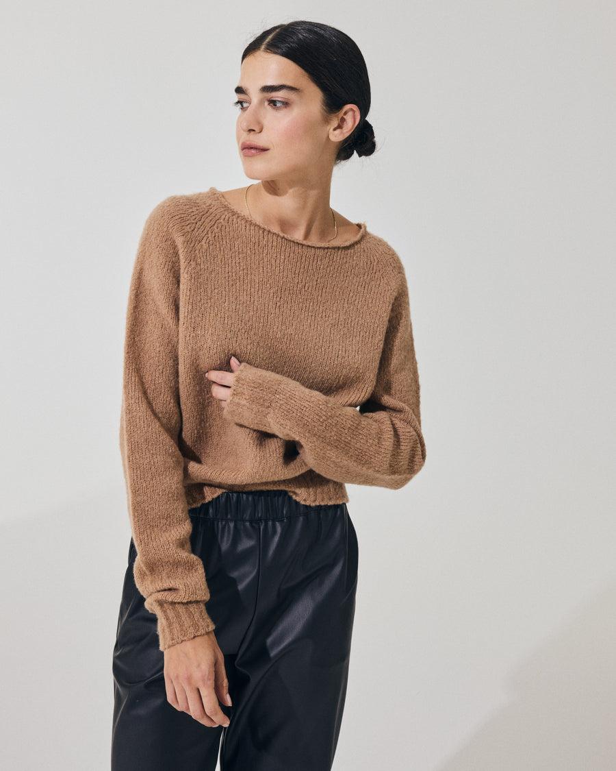 Scaglione BOAT SEAMLESS PUFFED CASHMERE CAMEL Saldi