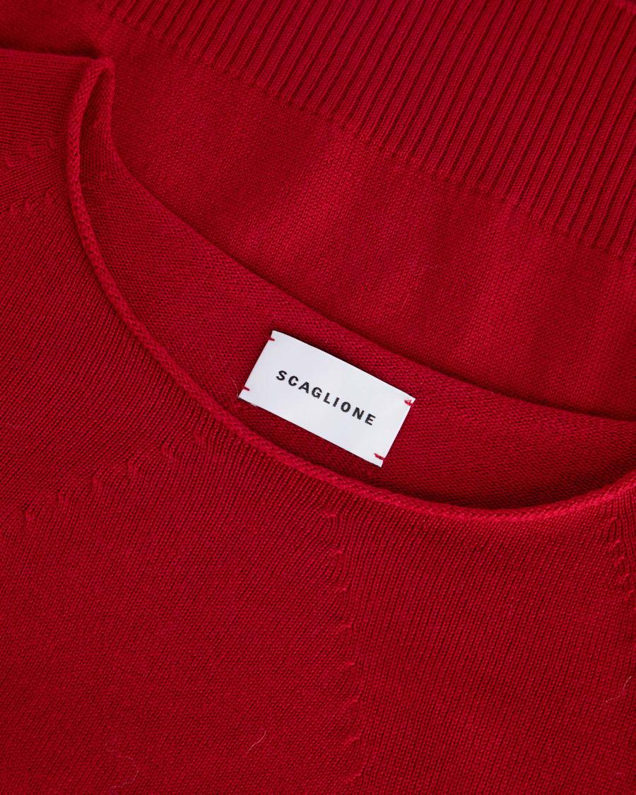 Scaglione BOAT NECK SEAMLESS MERINO STRAWBERRY Offerte