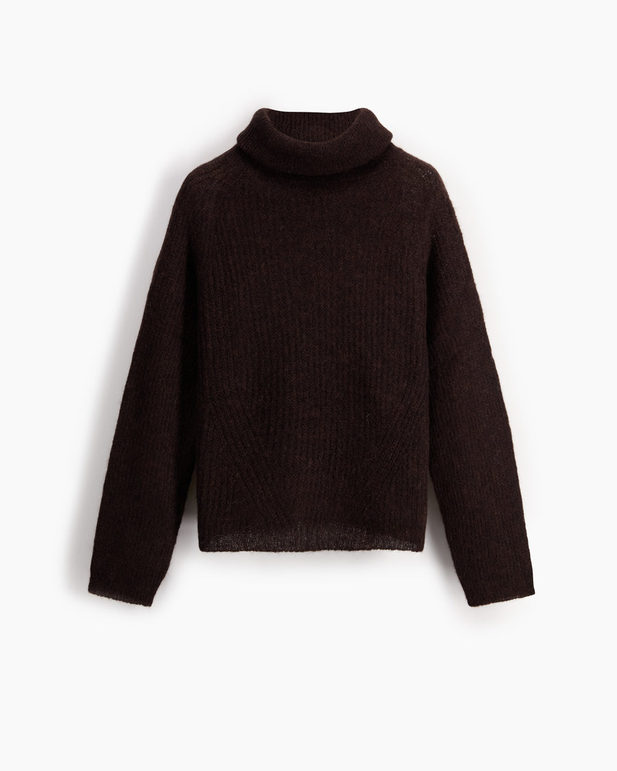 Scaglione TURTLE NECK RAGLAN FISHERMAN EBANO Vendita Calda