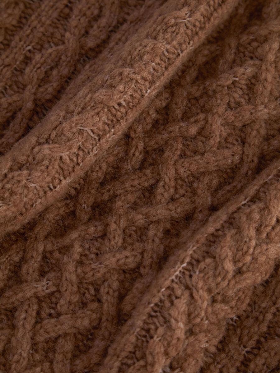 Scaglione ROUND NECKCOLLO OVER PUNTO ARAN CARAMEL Saldi Di Fabbrica
