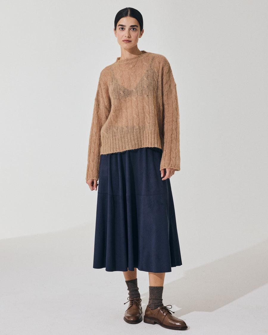 Scaglione ROUND NECK BOXY CABLES ULTRALIGHT CARAMEL 2025