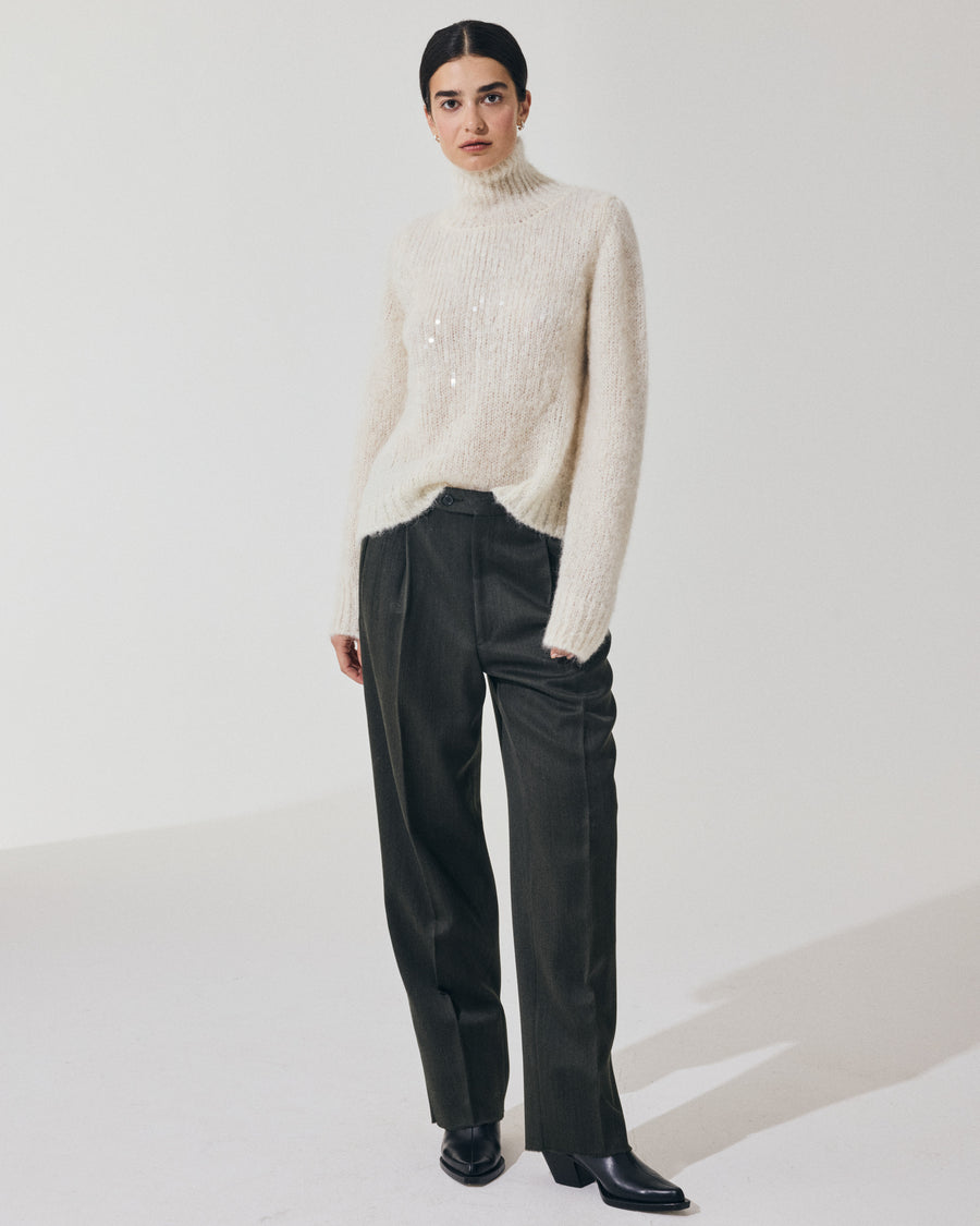 Scaglione T.NECK TRAPEZIO PAILLETTES MILK Qualità