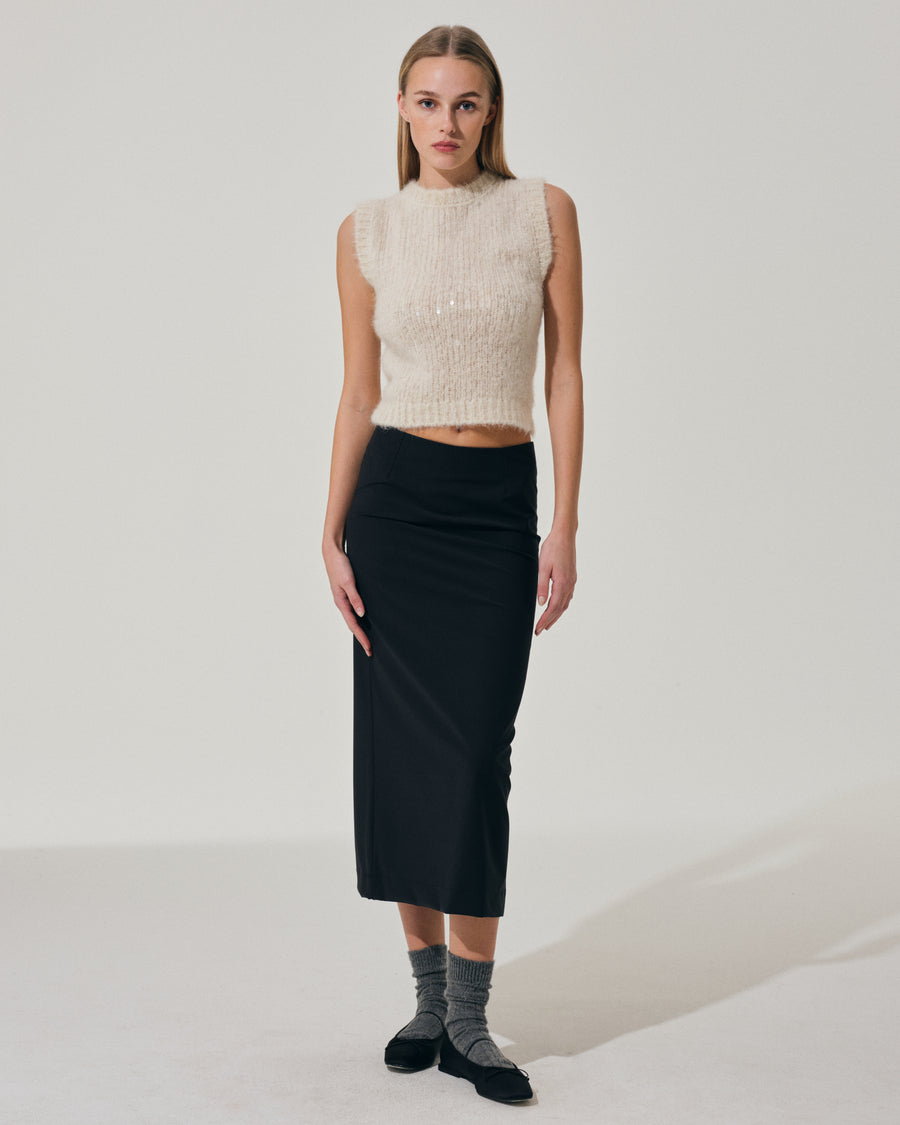 Scaglione GILET ROUND N. PAILLETTES MILK Vendita