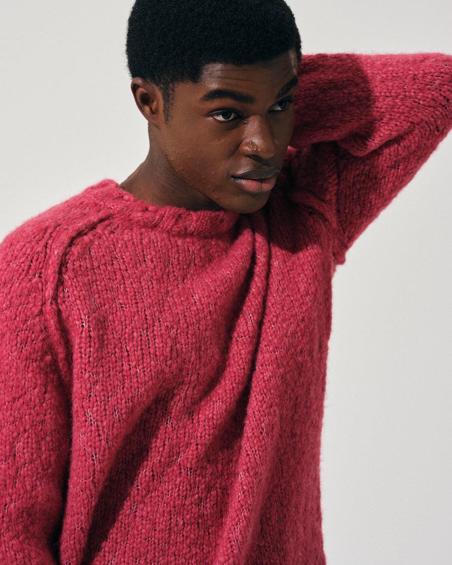 Scaglione ROUND NECK RAGLAN SOFT ALPACA DAHLIA Promozione