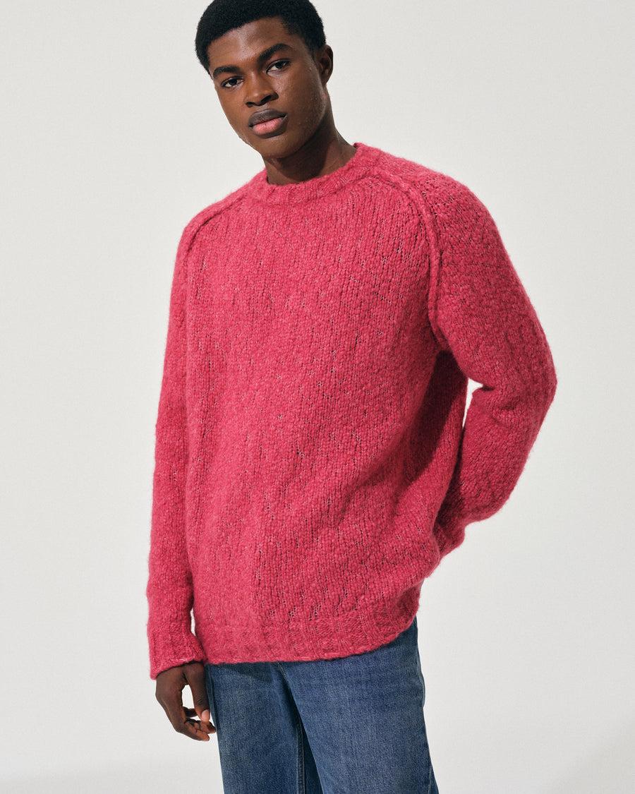 Scaglione ROUND NECK RAGLAN SOFT ALPACA DAHLIA Promozione