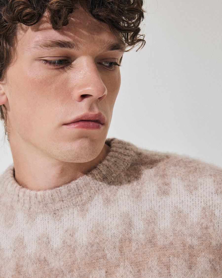 Scaglione ROUND NECK JQD WAVES BRUSHED BEIGE Soddisfazione Garantita