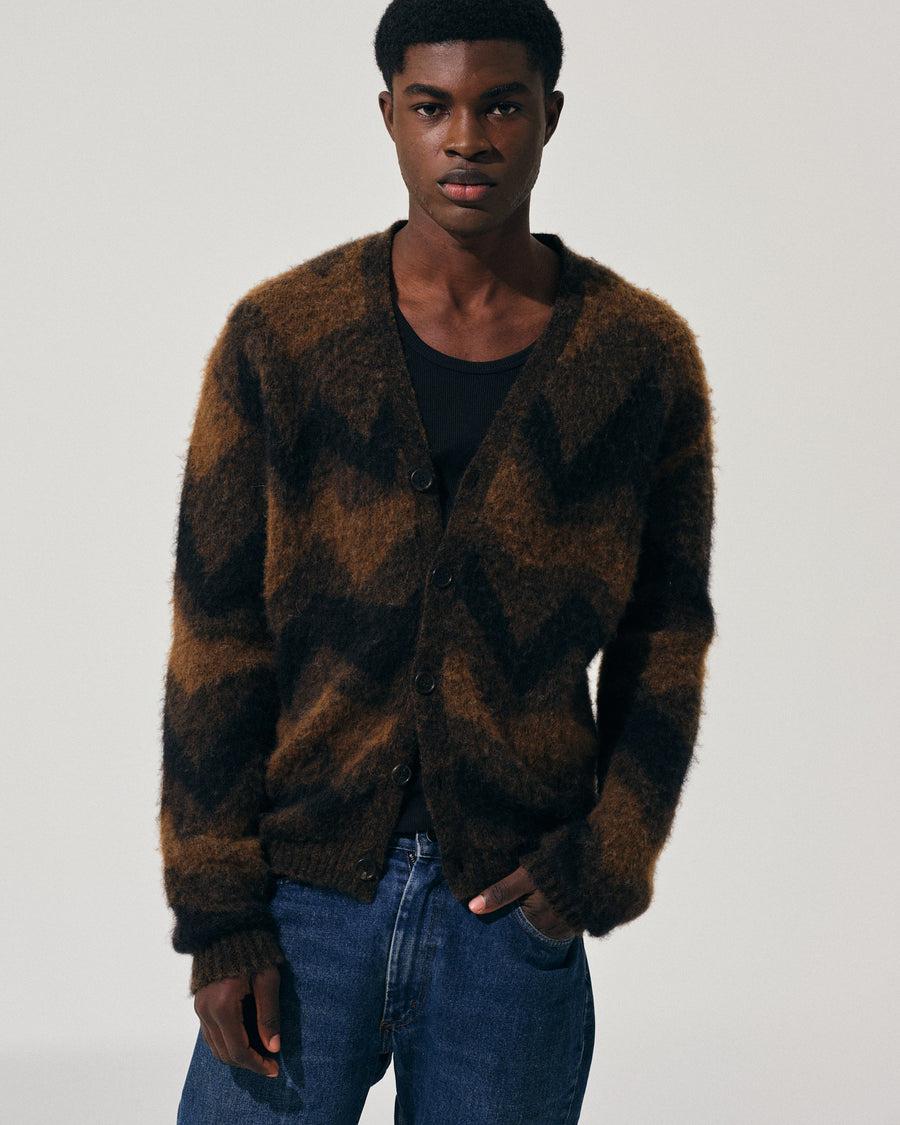 Scaglione CARDIGAN JQD ZIGZAGBRUSHED RUST Qualità Garantita