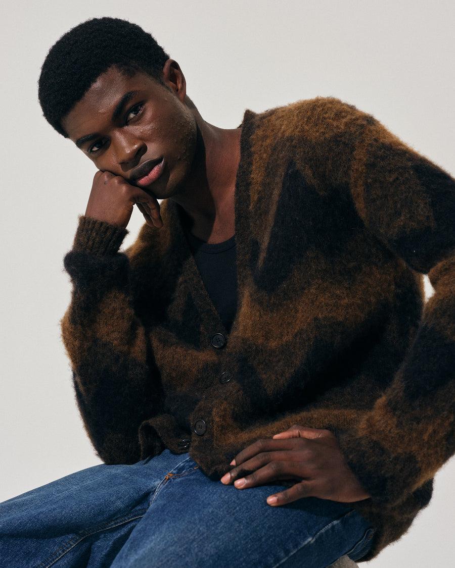 Scaglione CARDIGAN JQD ZIGZAGBRUSHED RUST Qualità Garantita