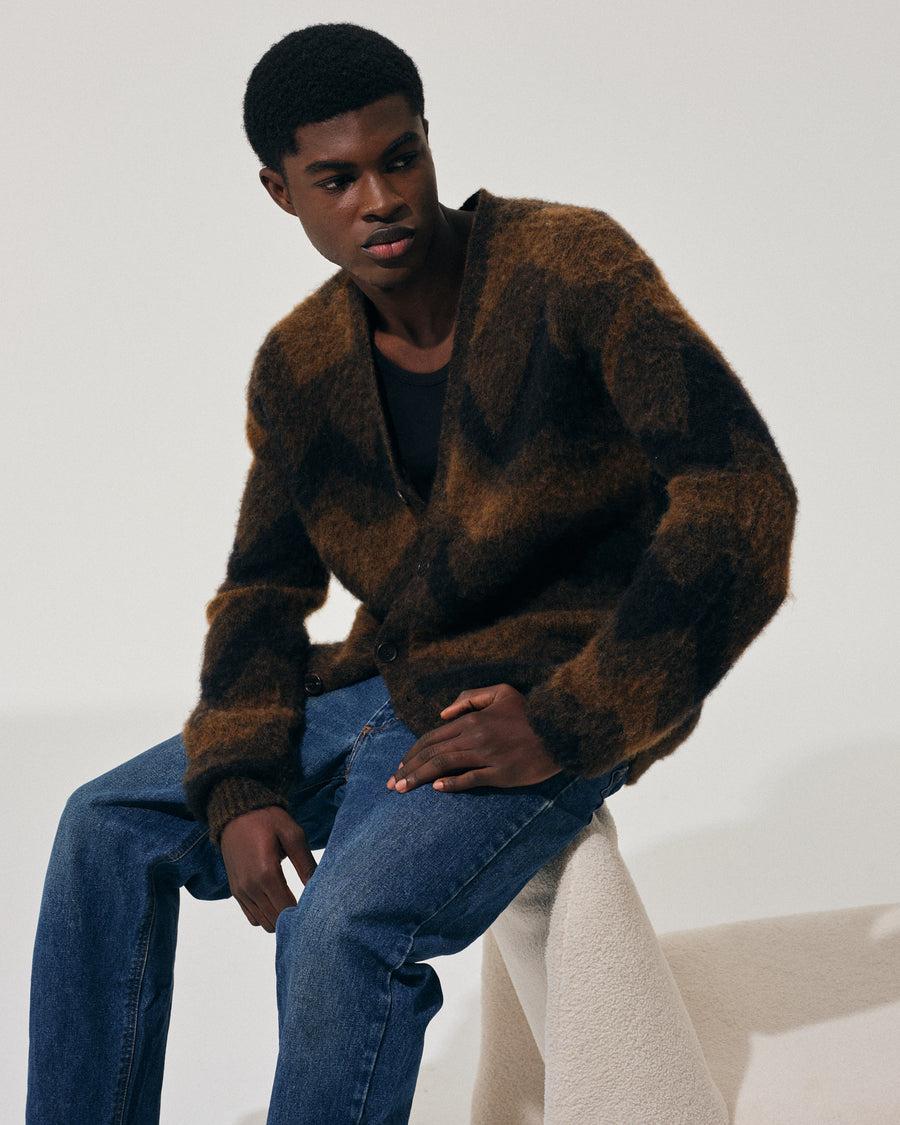Scaglione CARDIGAN JQD ZIGZAGBRUSHED RUST Qualità Garantita
