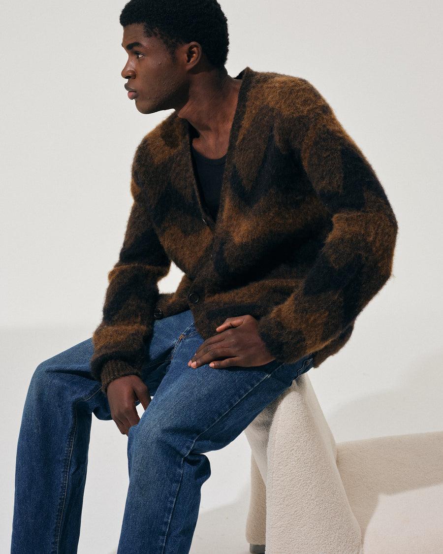 Scaglione CARDIGAN JQD ZIGZAGBRUSHED RUST Qualità Garantita