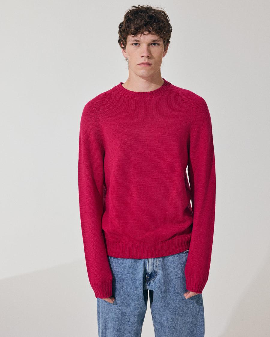 Scaglione ROUND NECK RAGLAN SOFT MERINO MAGENTA Affare Del Giorno