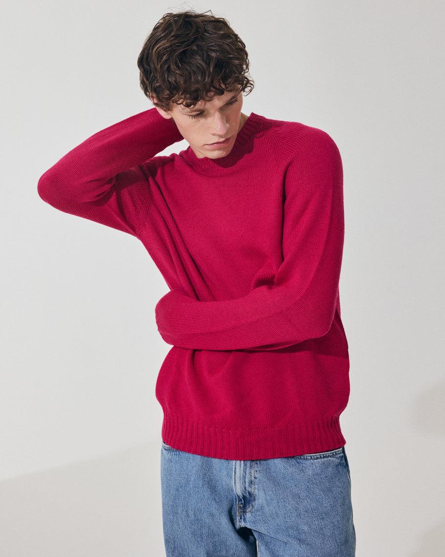 Scaglione ROUND NECK RAGLAN SOFT MERINO MAGENTA Affare Del Giorno