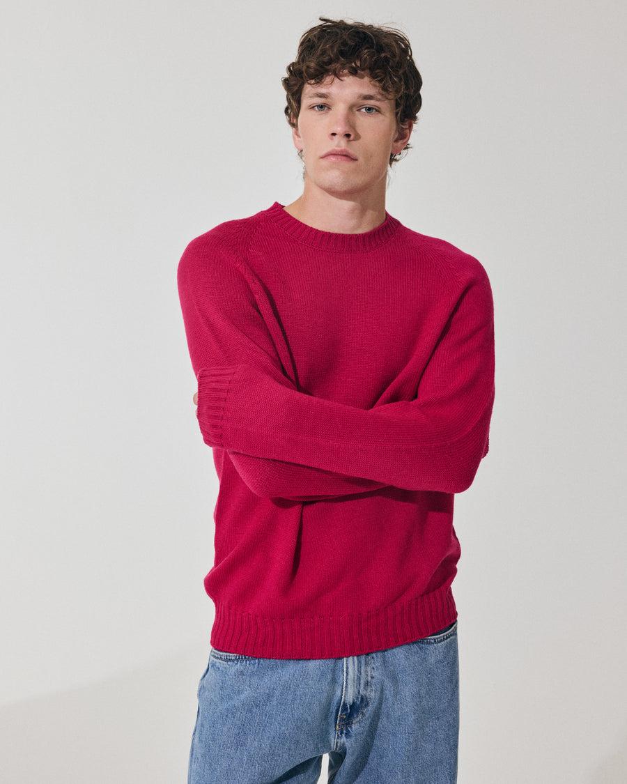 Scaglione ROUND NECK RAGLAN SOFT MERINO MAGENTA Affare Del Giorno