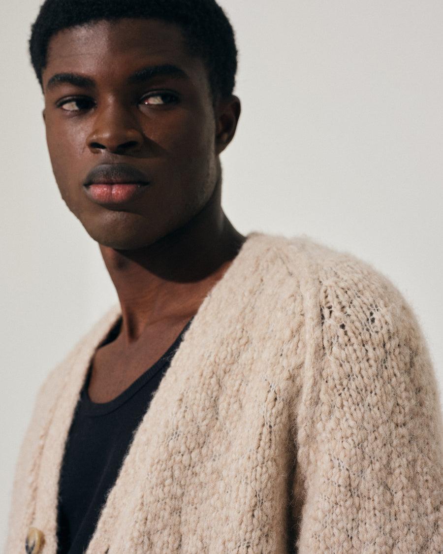 Scaglione CARDIGAN RAGLAN SOFT ALPACA SAND Sottocosto
