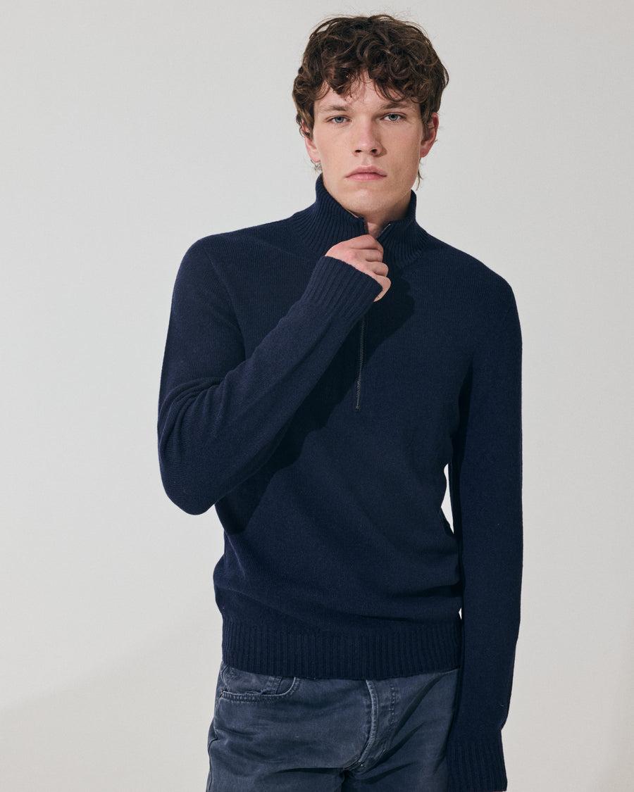 Scaglione ARMY ZIP HYBRD CASHMERE CASHMERE NAVY Novità