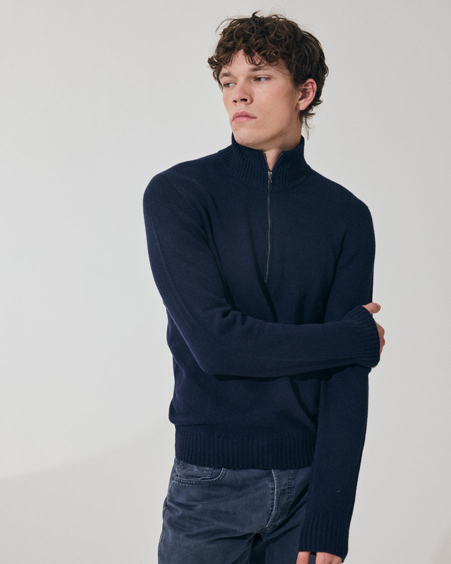 Scaglione ARMY ZIP HYBRD CASHMERE CASHMERE NAVY Novità