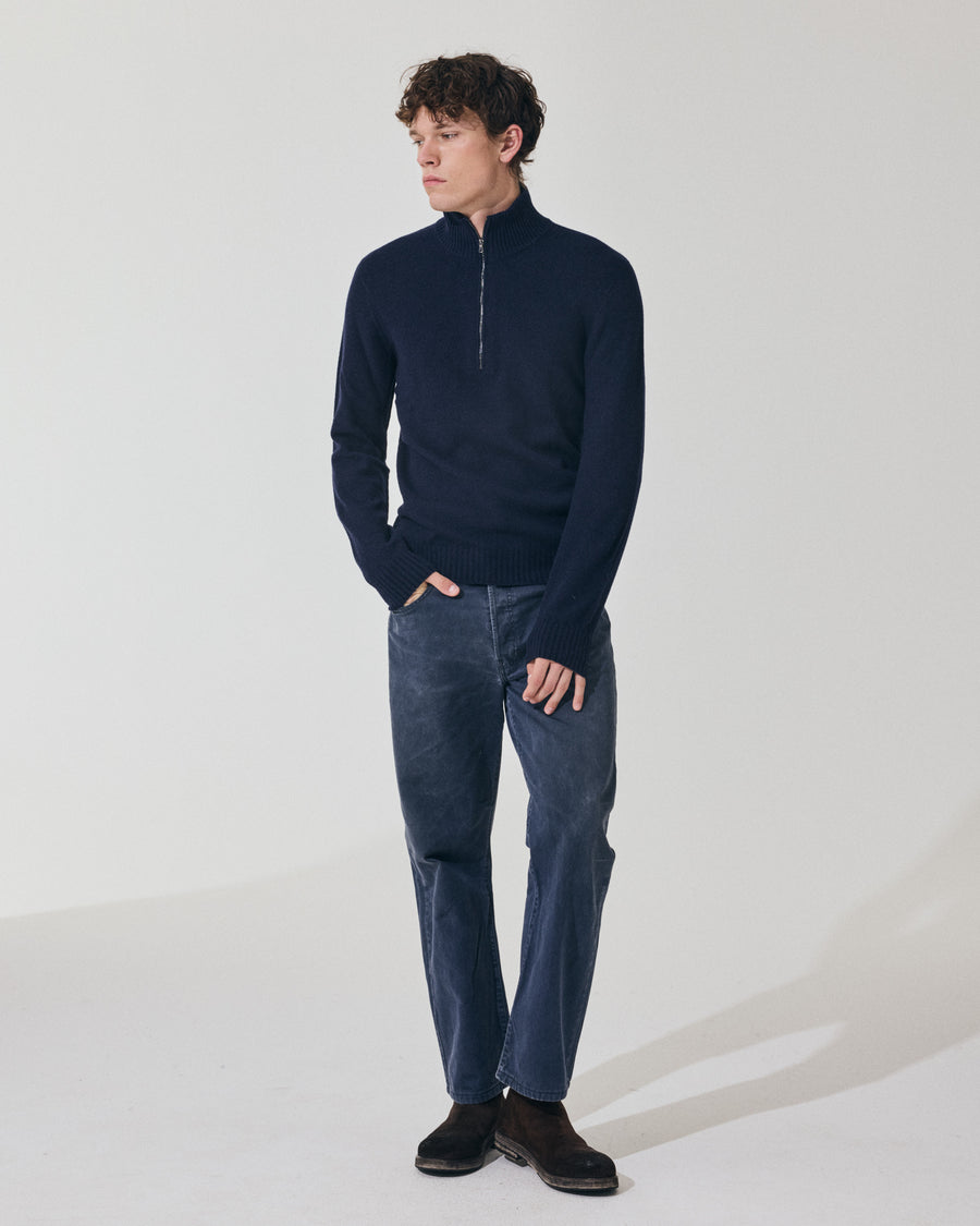 Scaglione ARMY ZIP HYBRD CASHMERE CASHMERE NAVY Novità