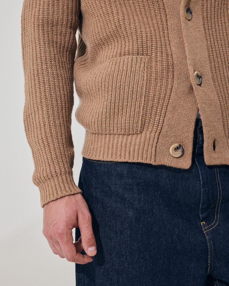 Scaglione CARDIGAN PANNOCCHIA HYBRD CASHMERE CARAMEL Presa