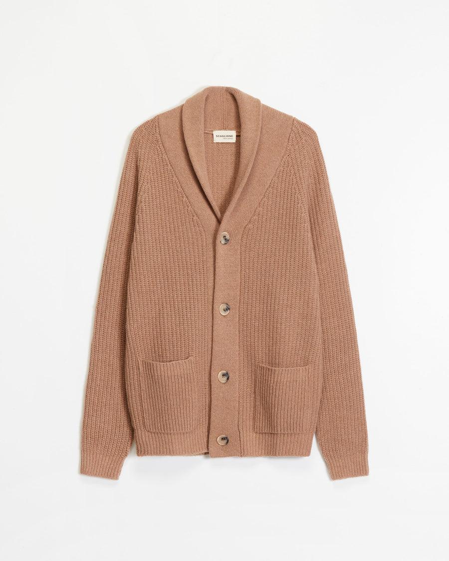 Scaglione CARDIGAN PANNOCCHIA HYBRD CASHMERE CARAMEL Presa