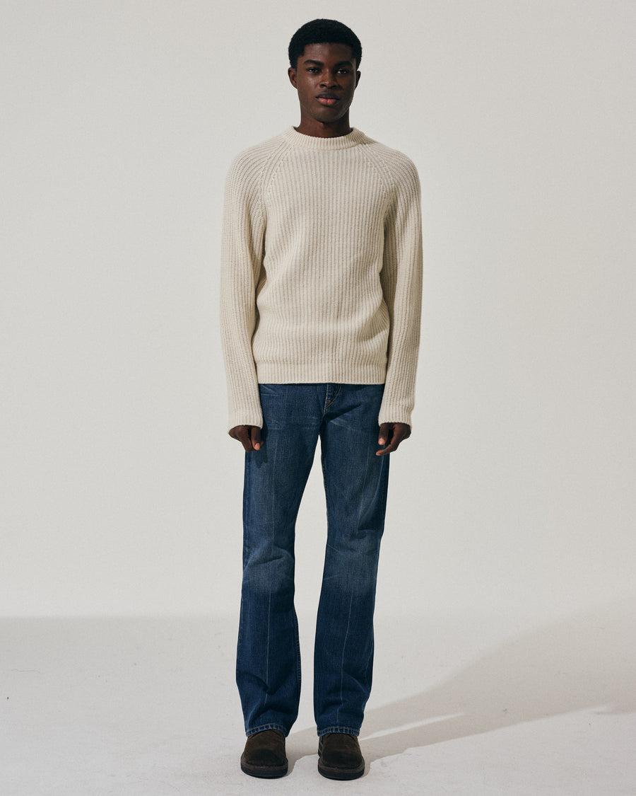Scaglione ROUND NECK PANNOCCHIA RAGLAN HYBRD CASHMERE MILK Sconto