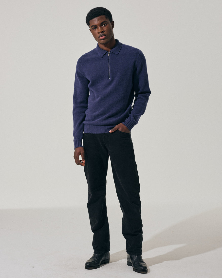 Scaglione POLO ZIP SEAMLESS MIXCASH DENIM Offerta