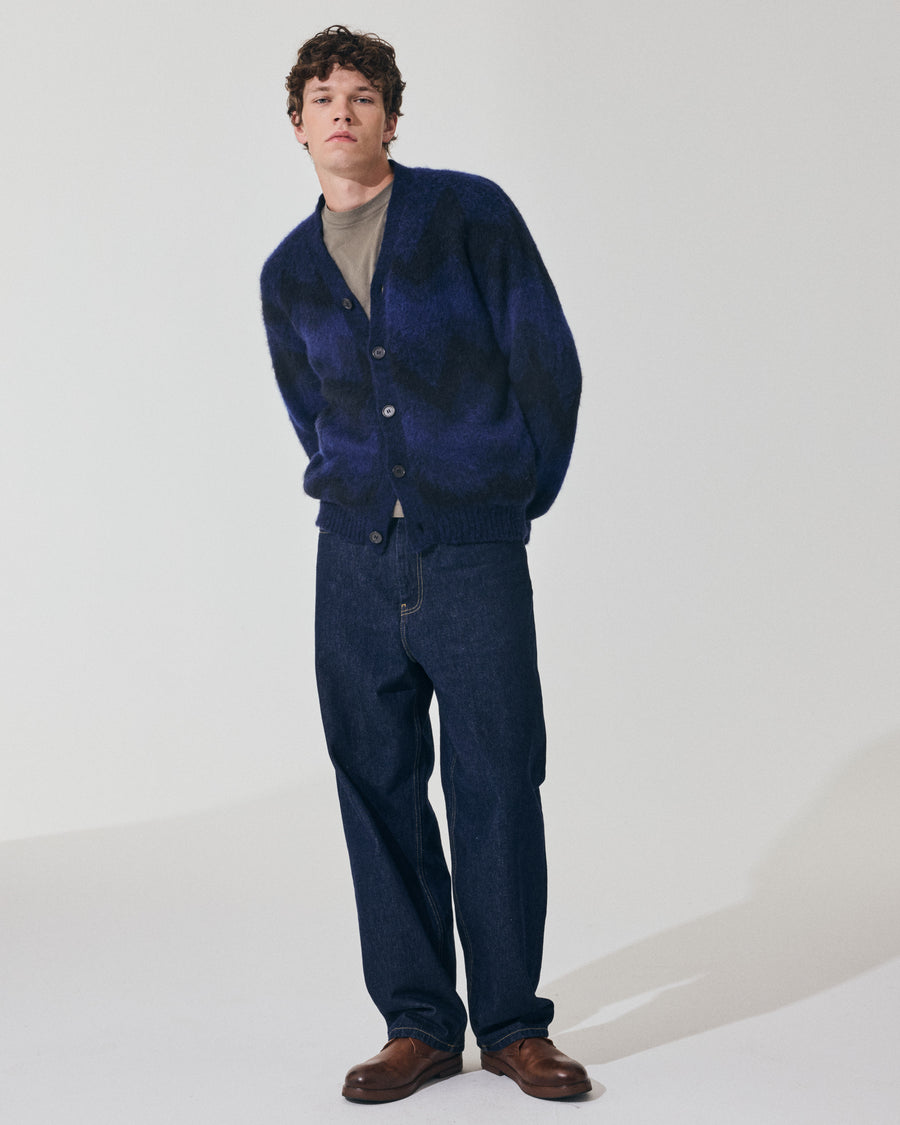 Scaglione CARDIGAN JQD ZIGZAGBRUSHED ROYAL Hotsell