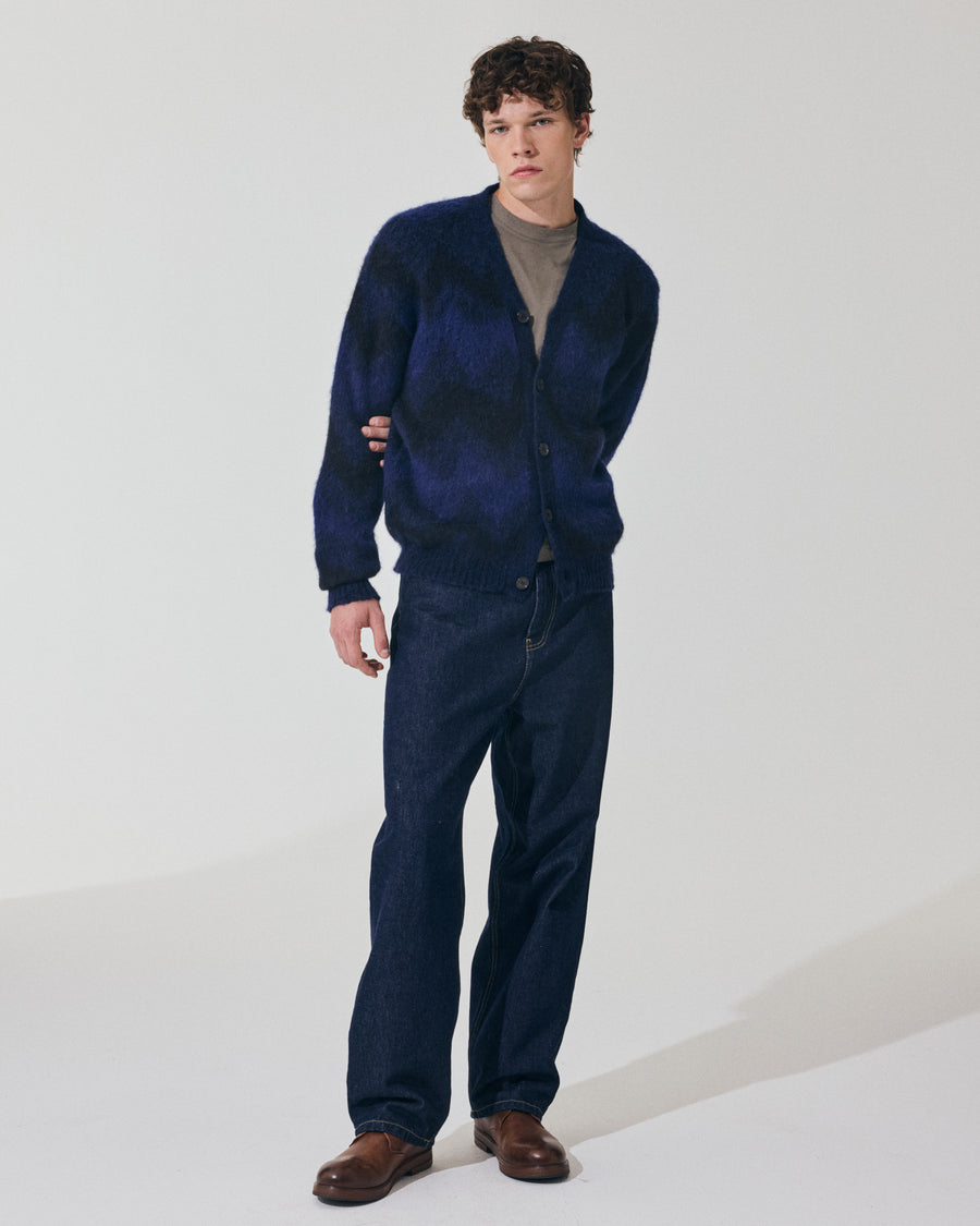 Scaglione CARDIGAN JQD ZIGZAGBRUSHED ROYAL Hotsell