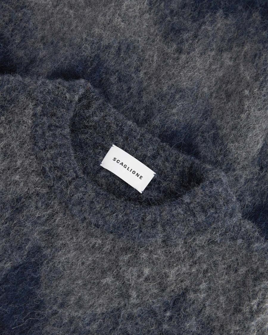 Scaglione ROUND NECK JQD ZIGZAG BRUSHED GREY Saldi Di Fabbrica