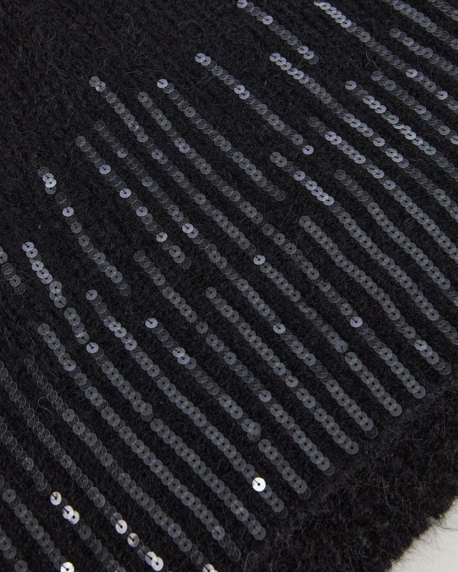Scaglione PONCHO V PAILLETTES BLACK Italy