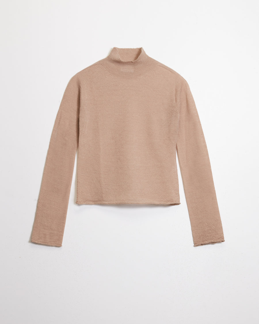 Scaglione MOCKNECK ULTRALIGHT SEAMLESS BEIGE In Linea